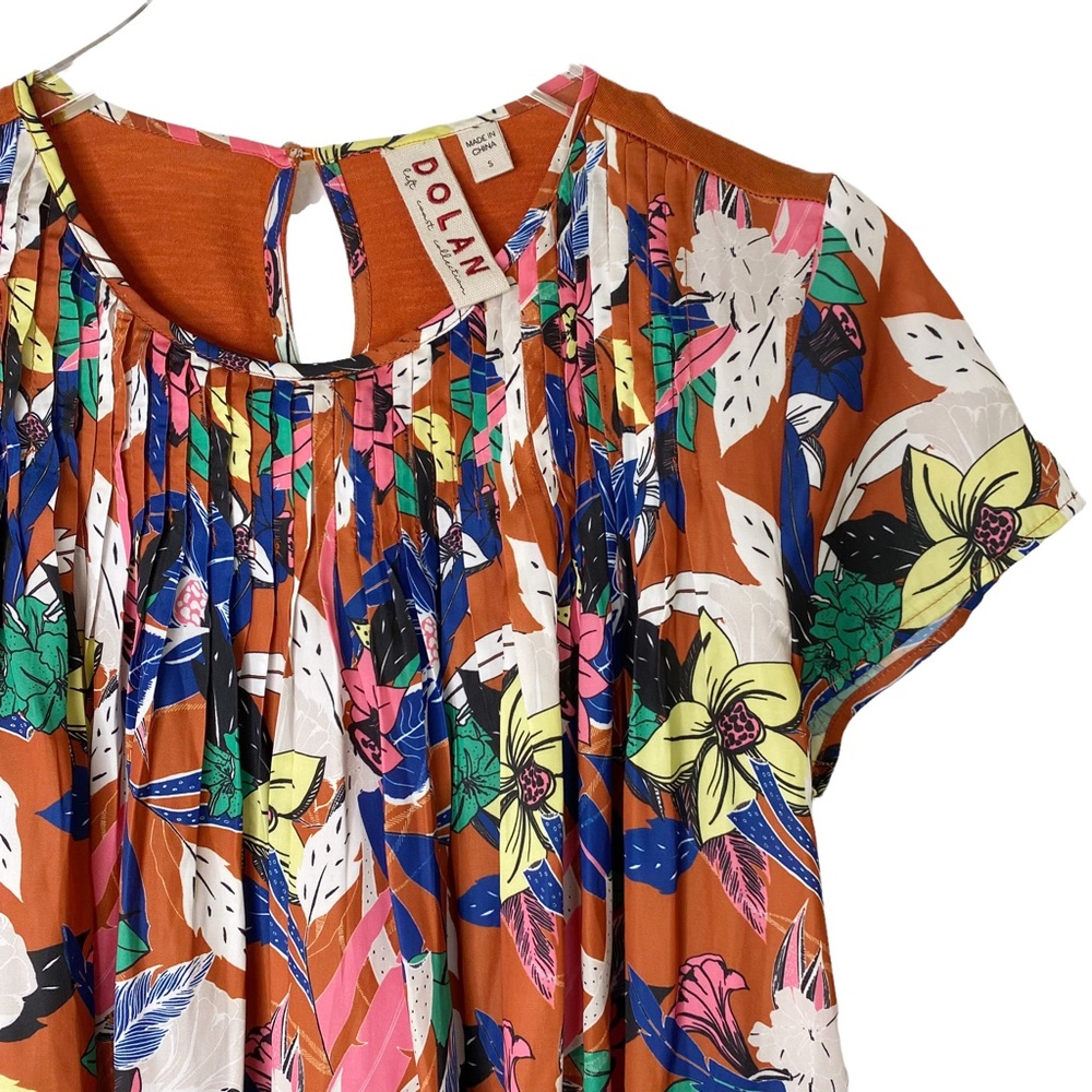 Anthropologie Dolan Left Coast Collection Pilar Pleated Top Terra Cotta Small - Picture 3 of 8